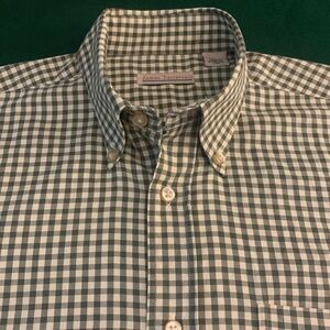 JAMES TATTERSALL LS All Cotton Tan/Olive Checked Shirt